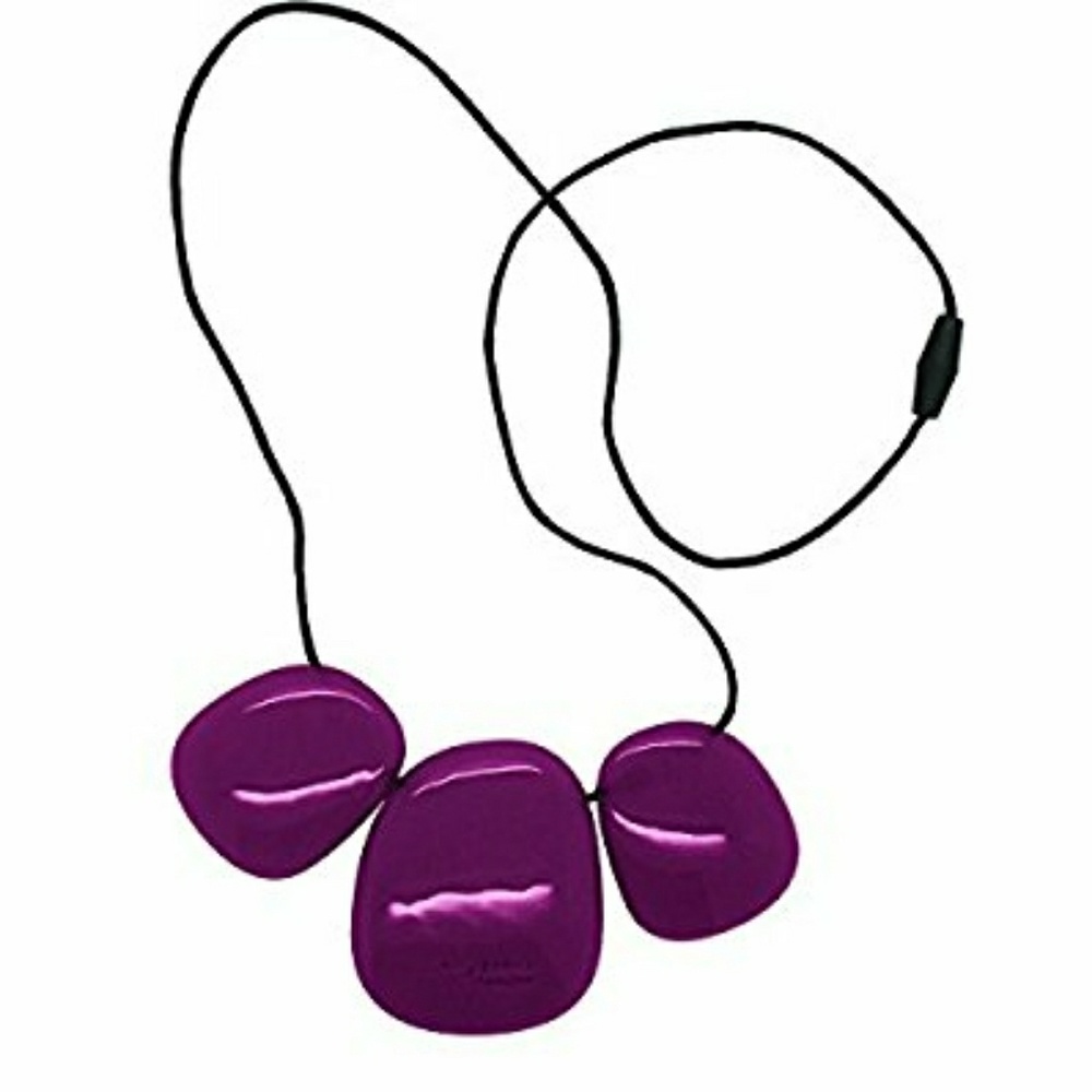 Troika Silicone Teething Necklace Purple Plum NEW